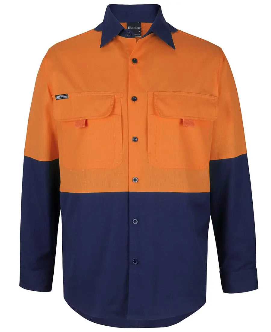 Hi Vis Ripstop L/s Fishing Shirt 6HNRL Metro Workwear.